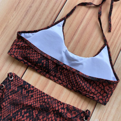 Women Swimsuit High Waist Bandage Sport Swimwear Bikini Push Up Beachwear Bathing Suit