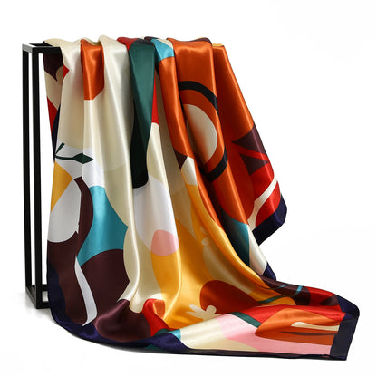 90*90cm Women Four Seasons Square Silk Satin Bandana Wrap Shawl Scarves Scarfs ggk7