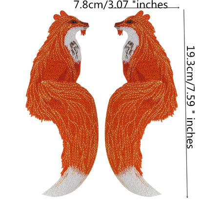 Embroidery Animal Fox Cat Patch Sewing Patches Clothes Stickers Garment