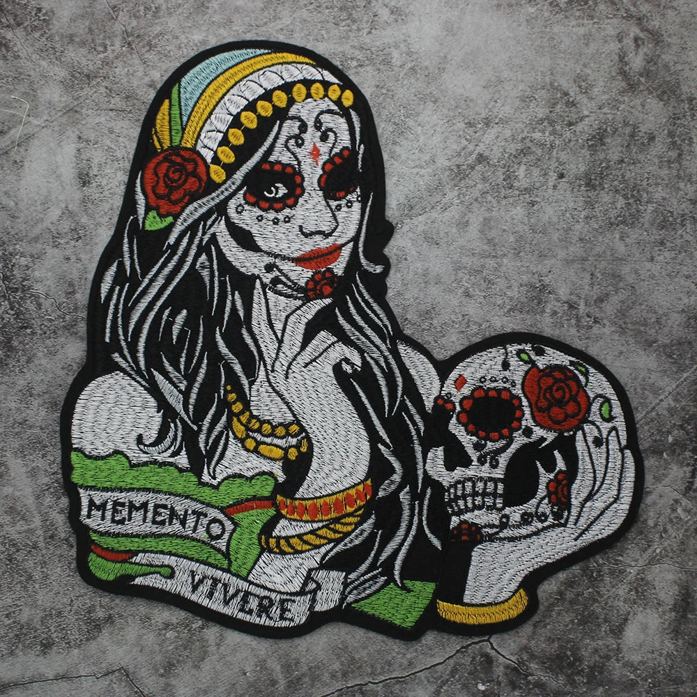 Embroidered Beauty Sexy Red Rose Love face Girl Patch Iron On Embroidered Patches for Clothes