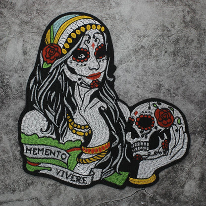 Embroidered Beauty Sexy Red Rose Love face Girl Patch Iron On Embroidered Patches for Clothes