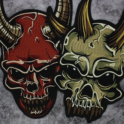 Sheep angle Skull Embroidered Patch Appliques Iron on Patches Badge Clothes Sewing