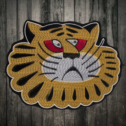 Large Animal Tiger Head Embroidery Patch Appliques Iron on Patches Badge Clothes Sewing