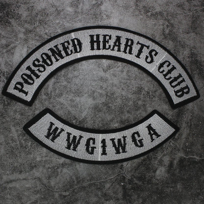 Embroidered Beauty Skull Poisoned Hearts Club Patch Appliques Iron on Patches Badge Clothes Sewing