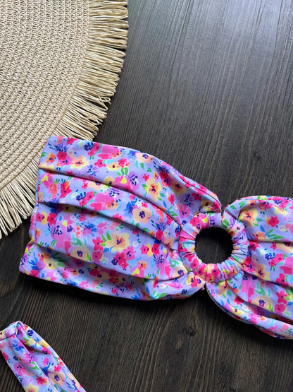 Sexy Colorful Floral Printed Bikini Swimsuit Two-pieces Bikini Bather Bathing Suit