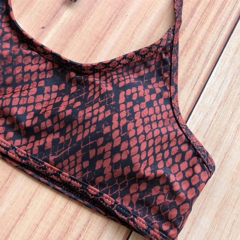 Women Swimsuit High Waist Bandage Sport Swimwear Bikini Push Up Beachwear Bathing Suit