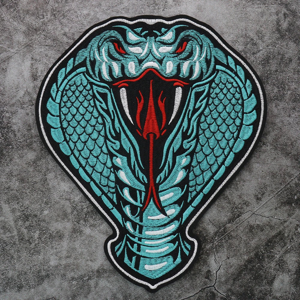 Animal Dragon Face Embroidery Patch Appliques Iron on Patches Badge Clothes Sewing