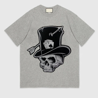 Poker Ace of Spades Embroidery Skull Iron Patch For Clothing Patches Punk Appliques sewing Sticker