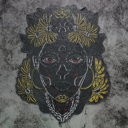 Punk Biker Embroidery Flower skull Patch Appliques Iron on Patches Badge Clothes Sewing