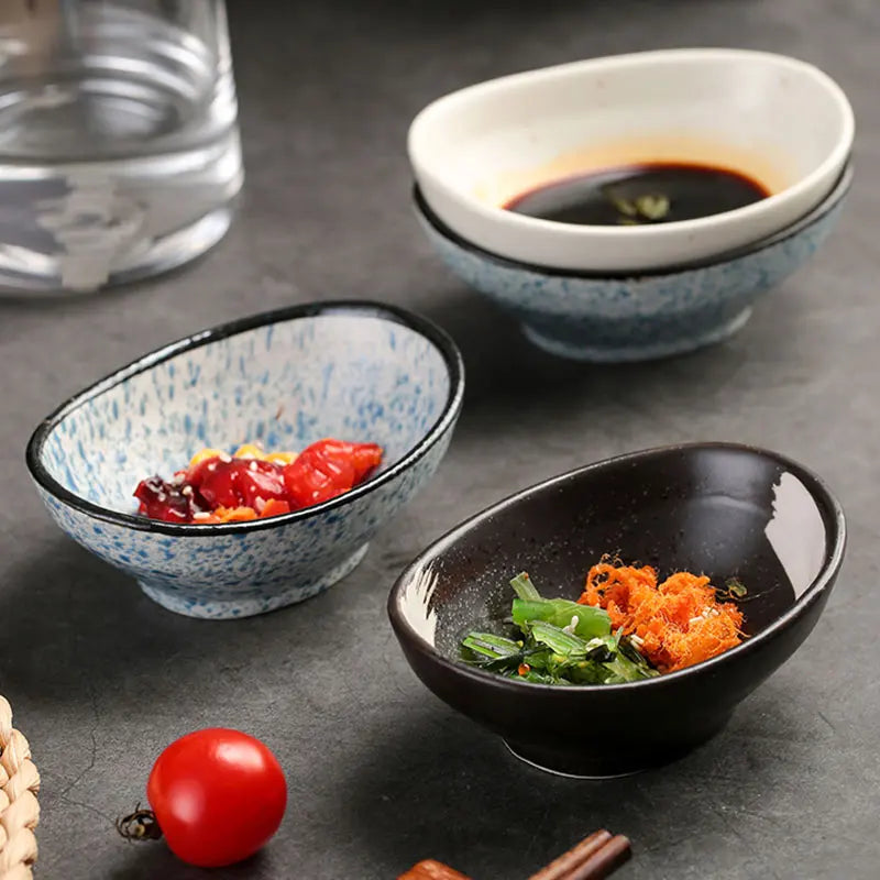 4 Inch Japanese-style Ceramic Disc Dip Sauce Bowl Dish 80ML Retro Plate