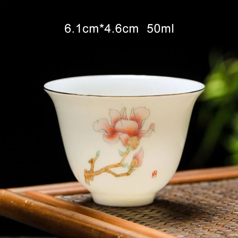 50ml/80ml White Porcelain Chinese Teahouse Master Ceramics Tea Bowl Kung Fu Sake Cup