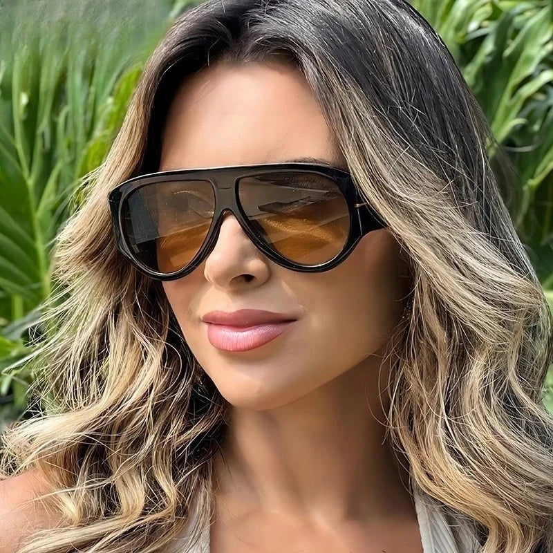 Y2K Women Men Vintage Fashion Designer Cat Eyes Oversized Sunglasses Glasses