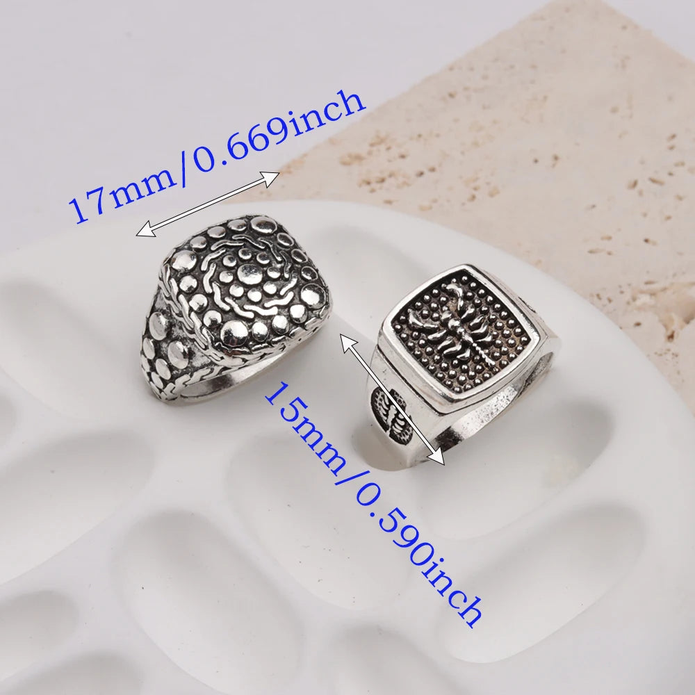 Wholesale 20Pcs/lot Vintage Square Mix Style Retro Punk  Rings