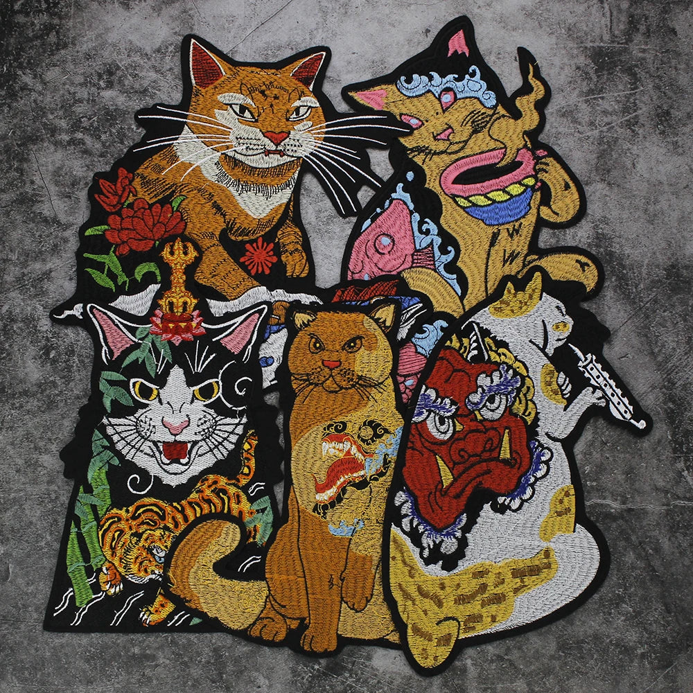 Catfish Embroidery Motif Patch Appliques Iron on Patches Badge Clothes Sewing