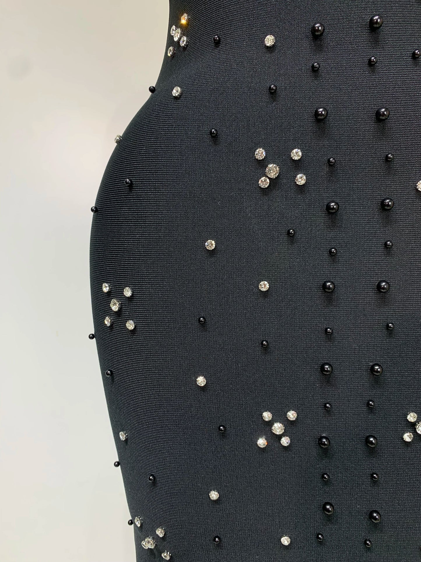 Sexy Sparkly Rhinestone Pearl Halter Backless Bandage Long Birthday Evening Party Dress