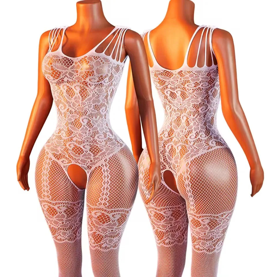 Sexy Open Crotch Bodystockings Fishnet Underwear Transparent Bodysuit Catsuit Cosplay Lingerie