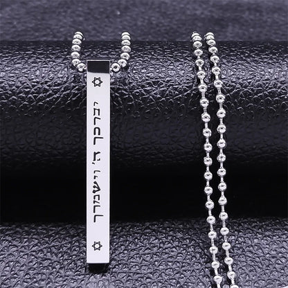 Jewish Hexagram Stainless Steel Star of David Israel Mezuzah Religion Amulet Necklace