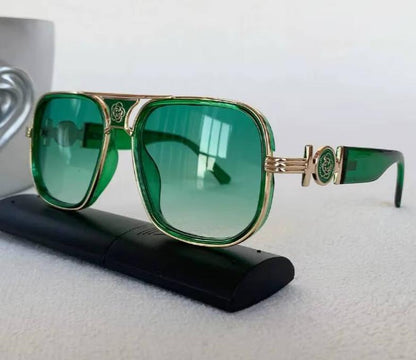 Women Fashion Designer Square American Glass Lens Pilot Sunglasses UV400 Eyewear