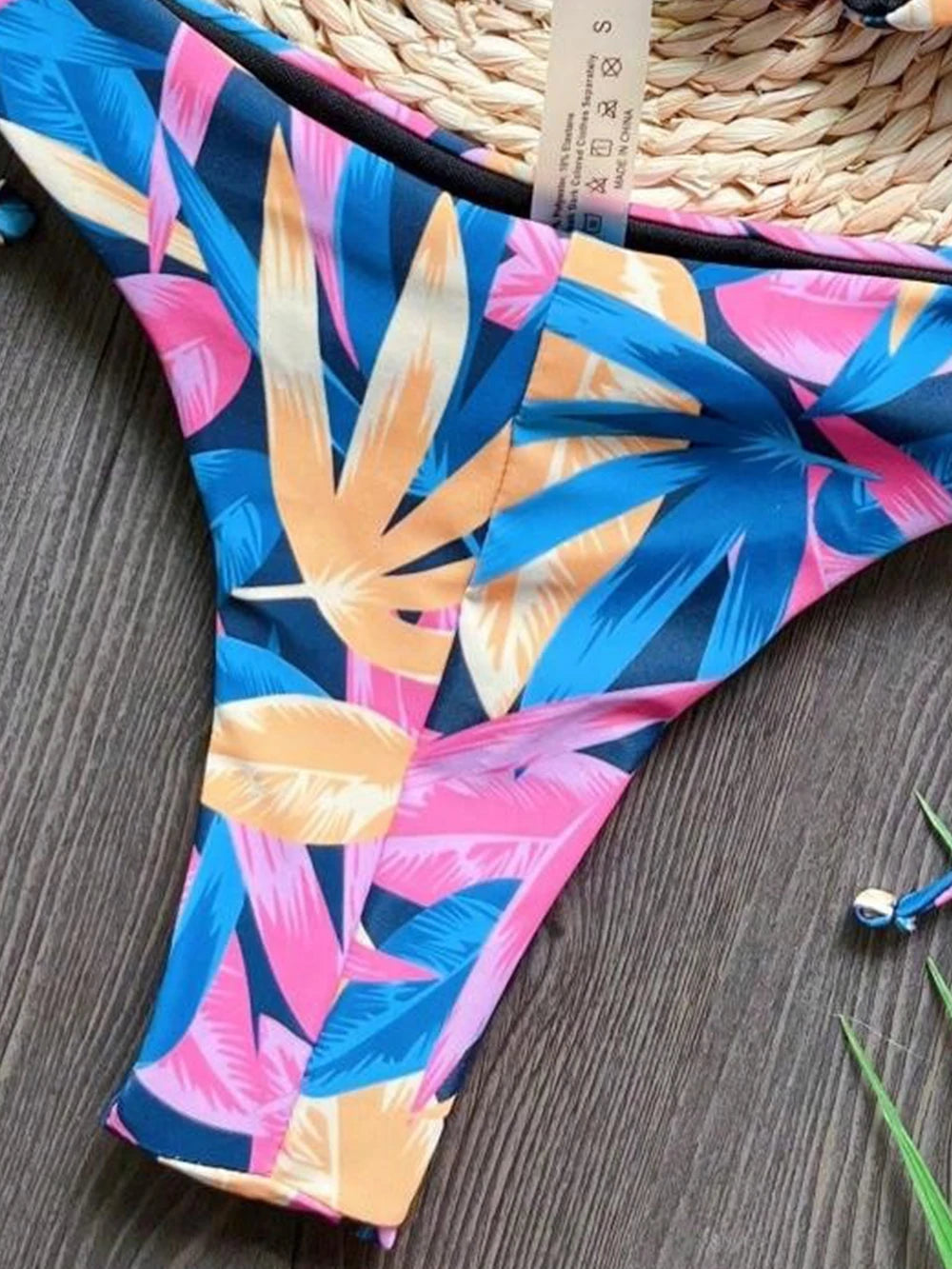 Women Print Cut Out Swimwear Low Waist Swimsuit Micro Bathing Triangle Beachwear Bikinis Set