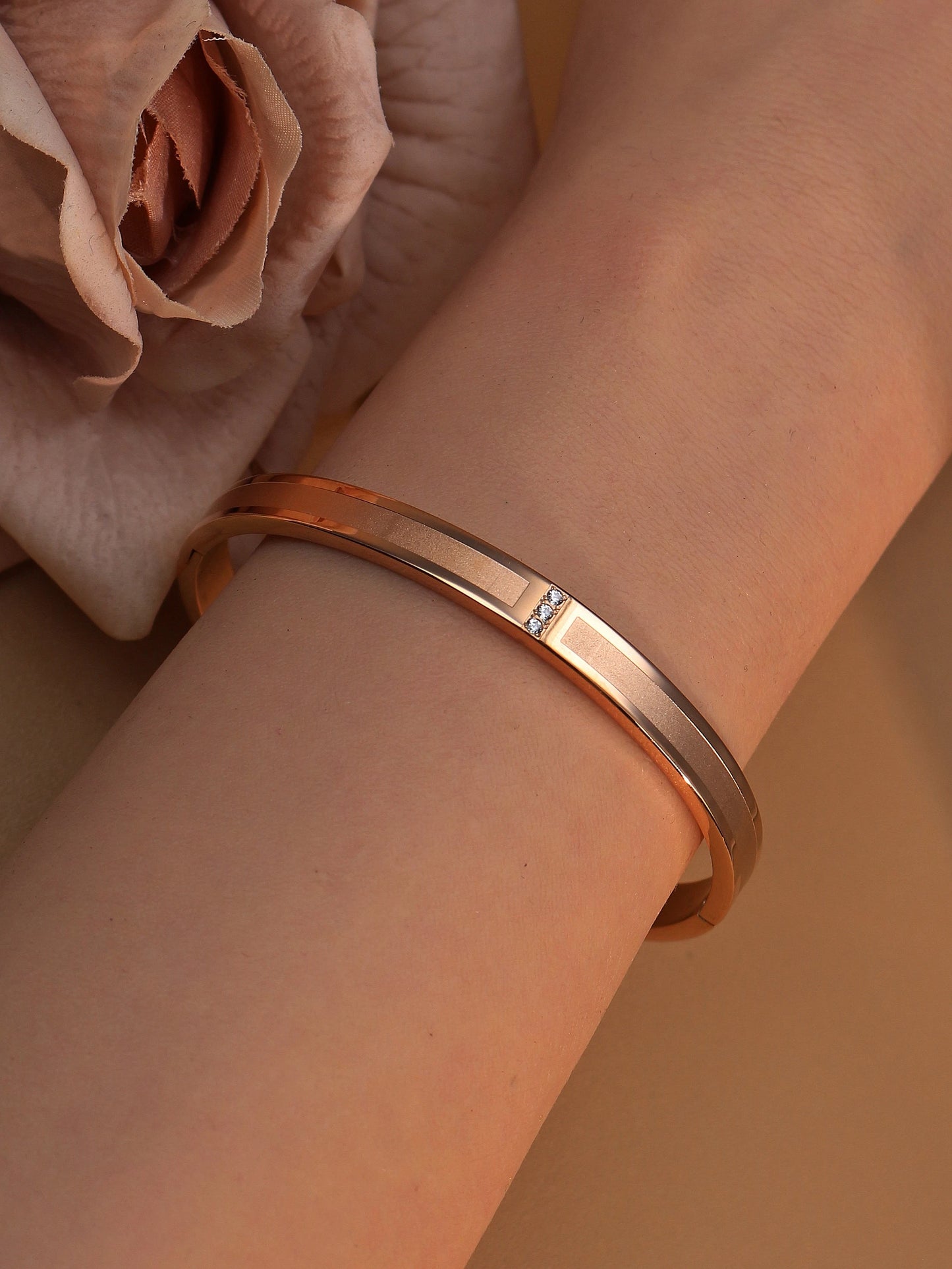 18K Plated Stainless Steel Zircon Fashion Women's Bracelet Bangles Gifts