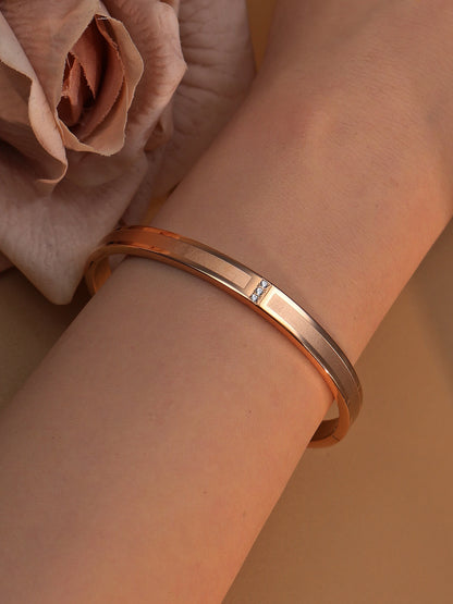 18K Plated Stainless Steel Zircon Fashion Women's Bracelet Bangles Gifts