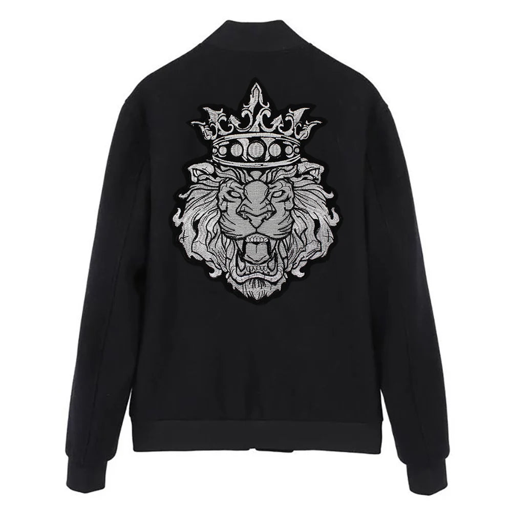 Embroidery Black White Crown Patch Appliques Iron on Patches Badge Clothes Sewing