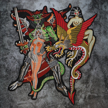 SEXY Women Dragons Patch Appliques Iron on Patches Badge Clothes Sewing