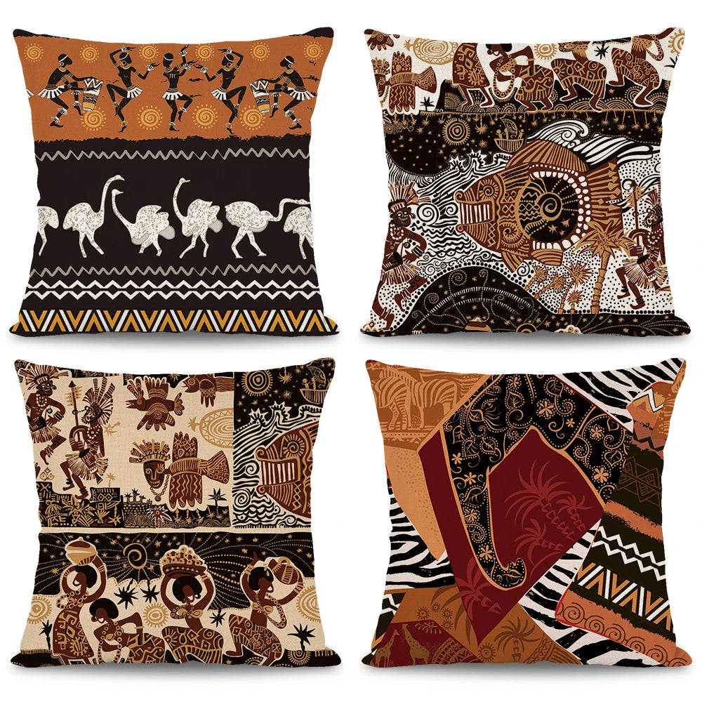African Stylish Animal Print Throw Pillowcase Home Sofa Cushion Cover
