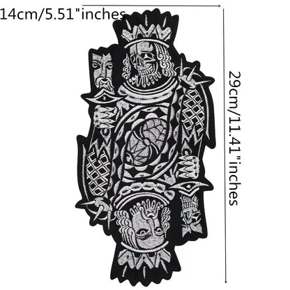 Embroidered Women Poker Skull the Crown Patch Appliques Iron on Patches Badge Clothes Sewing