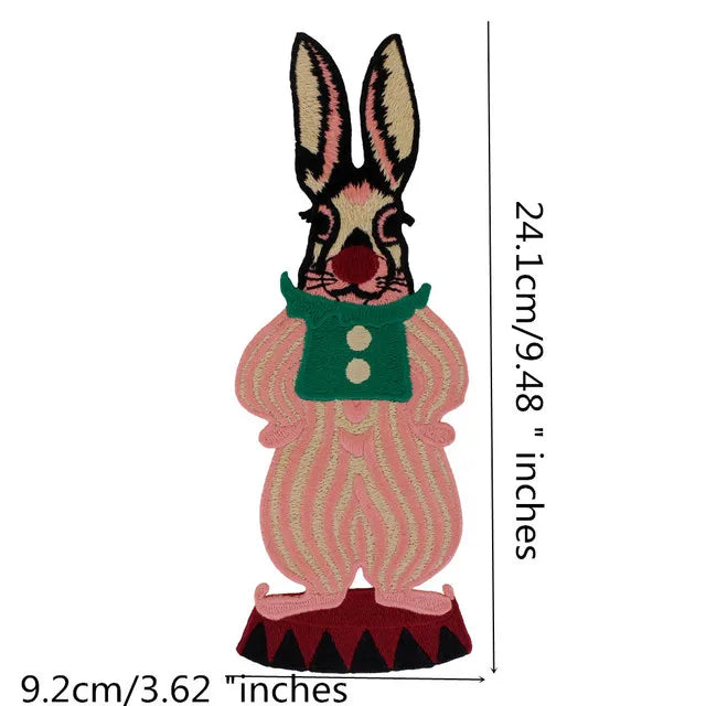 Cartoon Rabbit Embroidery Patches for Clothing Animal Transfer Appliques Badge DIY Sticker Sewing