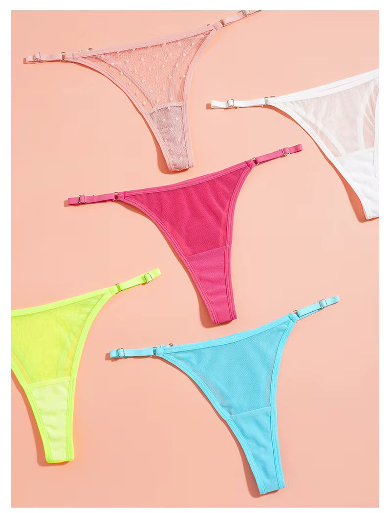 Women G-String Lace Briefs Hollow Out Transparent Thong Thin Underwear Low Waist Panties