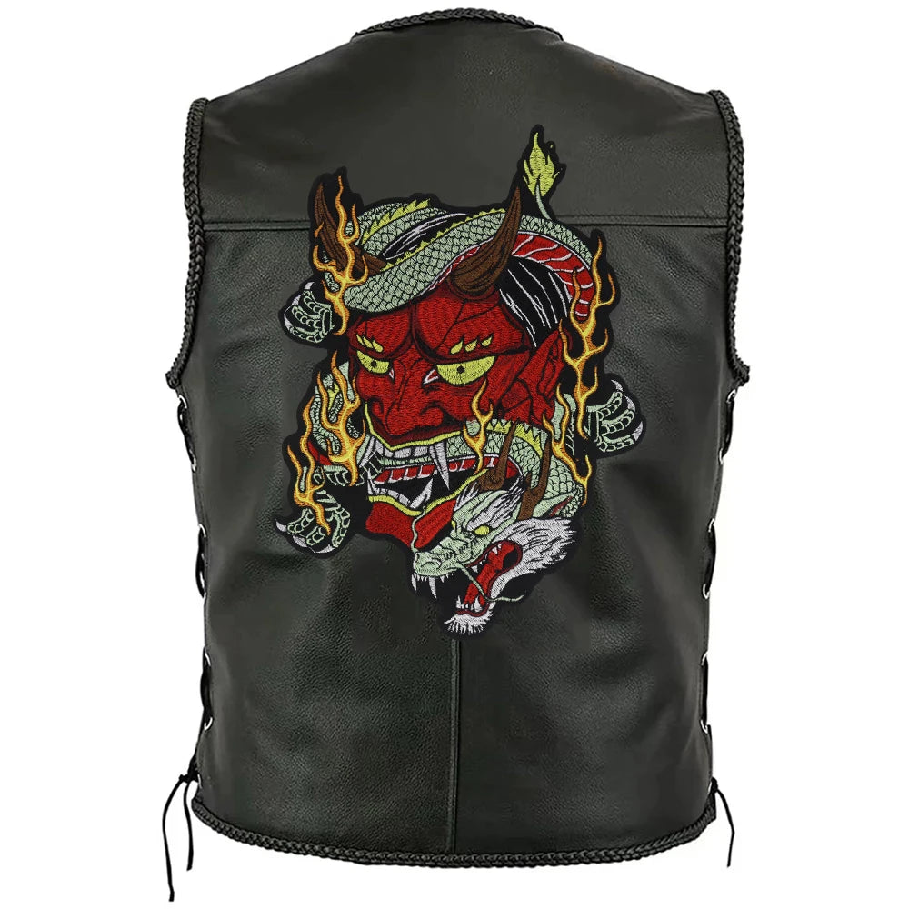 Embroidery Demon Devil Dragon Patch Appliques Iron on Patches Badge Clothes Sewing