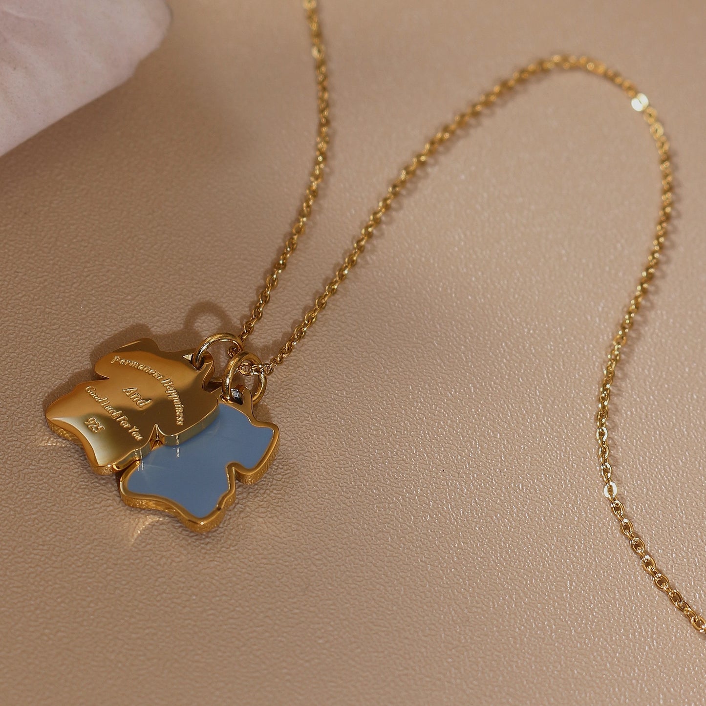 Elephant Stainless Steel Plated 18K Gold Women's Designer Pendant Necklace