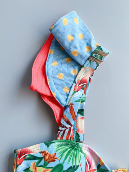 Two-Pieces Sexy Floral Push-Up Strappy Ruffles Bandage Bikini Swimsuit Swimwear Bathing Suit