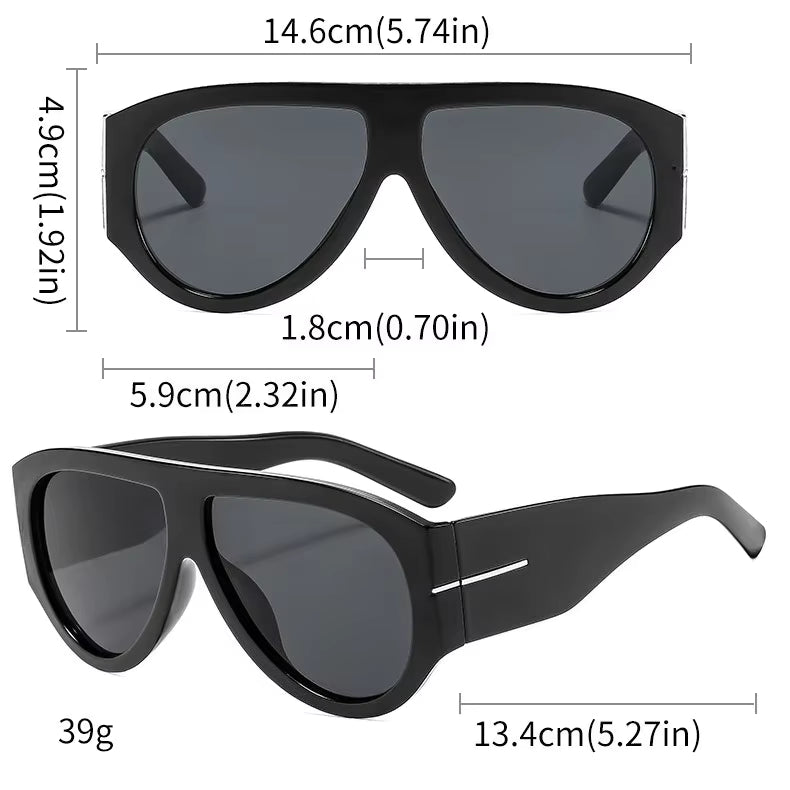 Y2K Women Men Vintage Fashion Designer Cat Eyes Oversized Sunglasses Glasses