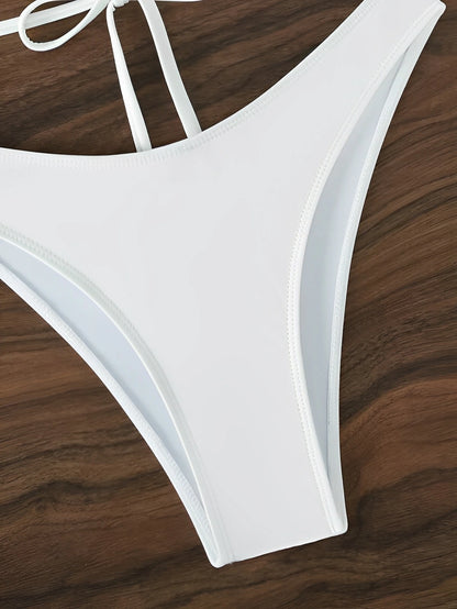 Women Triangle Bikini Decorated Seashell Swimwear Sexy Bathing Swimming Swimsuit Beachwear