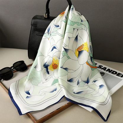Women Fashion Square Small Silk Satin Scarf Design Printed Bandana Scarves