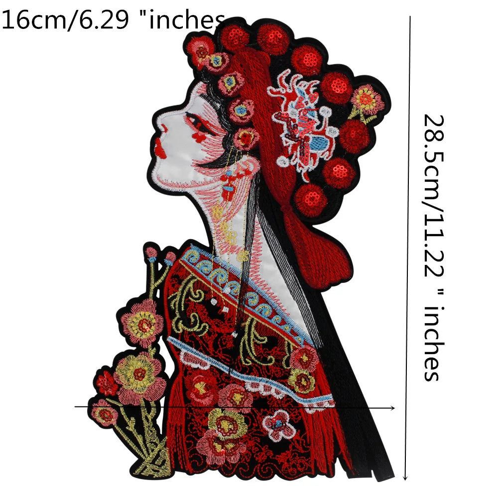 Embroidery Cartoon figure Opera characters embroidered applique Peking beaded Patches Patch by sewing