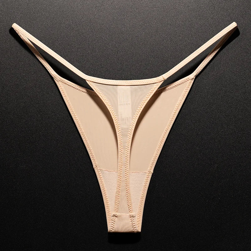 Women Low Waist G-String Leopard Briefs Thong Ice Slik T-back Underwear Seamless Panties