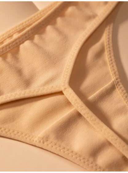 Women T-back Briefs Cotton G-String Thong Underwear Low Waist Seamless Panties