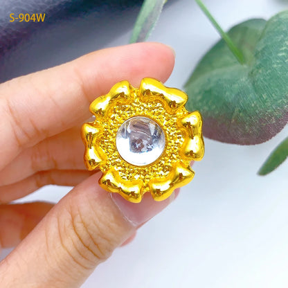 Ethiopian 24K Gold Plated Women African Bridal Wedding Large Pendant Necklace Earrings Bracelet Ring