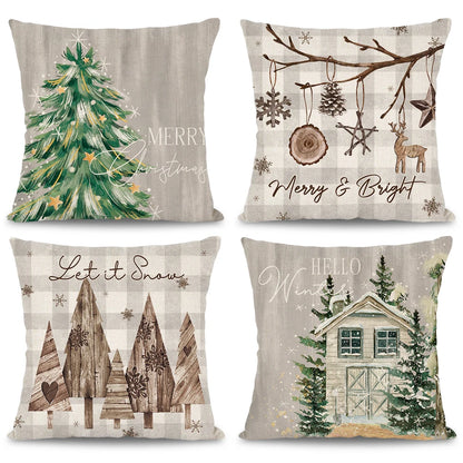 Christmas Tree Themed Pendant Decor Pattern Cushion Cover Pillowcase