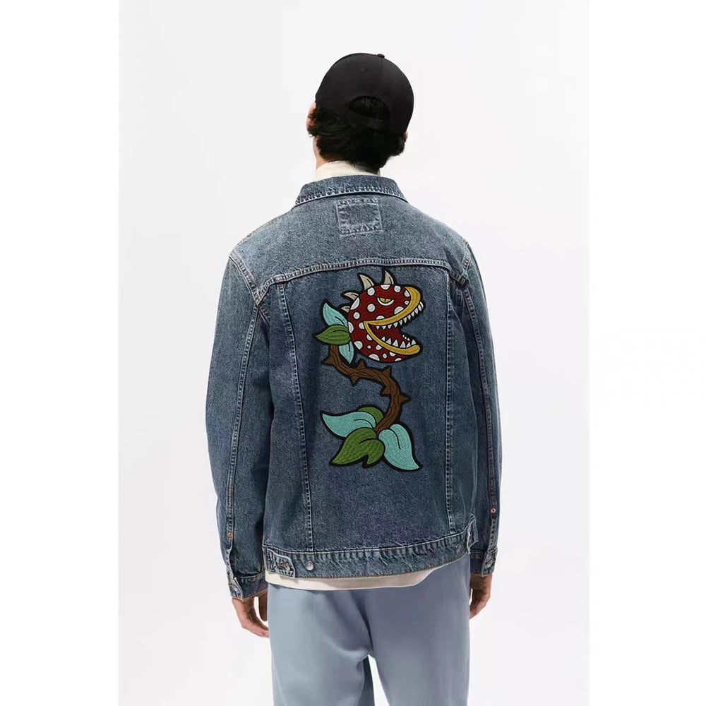 plant Cannibal flower Badges DIY Patc Iron on Embroidered  Applique Backpack Clothing
