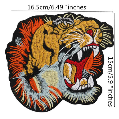 Embroidery letter Flower Tiger Head Patch Appliques Iron on Patches Badge Clothes Sewing