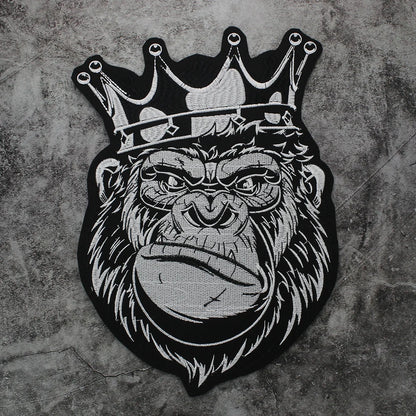 Embroidery Black White Crown Patch Appliques Iron on Patches Badge Clothes Sewing