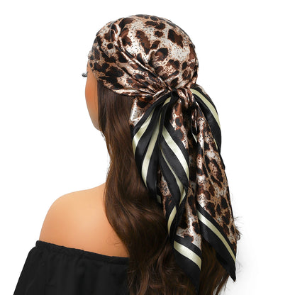 90cm Women Four Seasons Square Silk Satin Bandana Wrap Shawl Scarves Scarfs Spk11