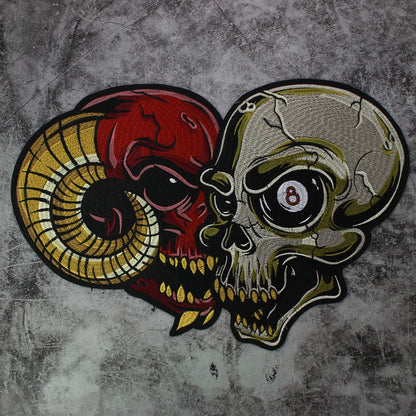 Dice Skull Patches Iron on Embroidered Patch for Clothes DIY Sewing Applique
