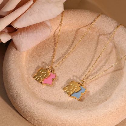 Women's Elephant Stainless Steel 18k Gold Plated Pendant Necklace