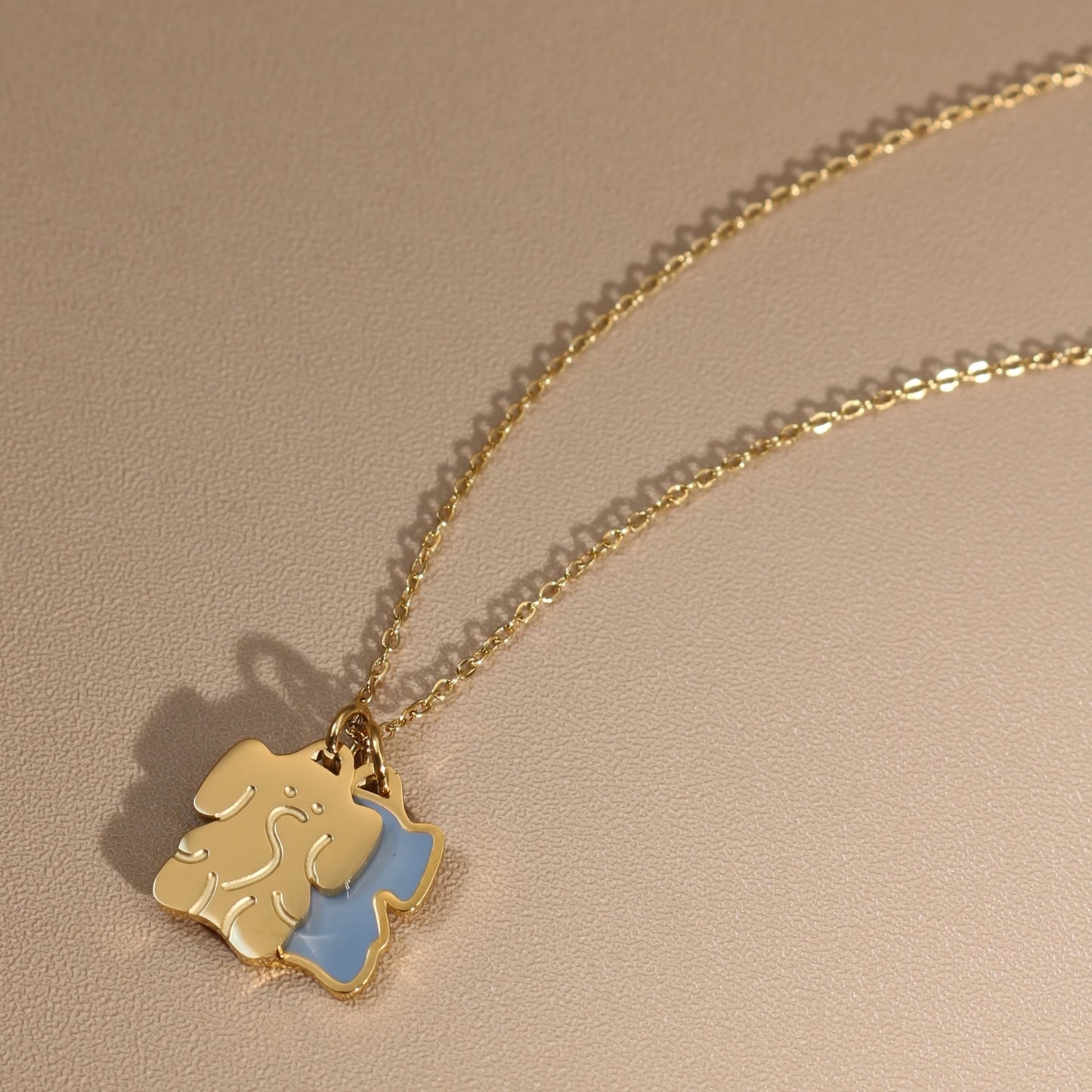Women's Elephant Stainless Steel 18k Gold Plated Pendant Necklace
