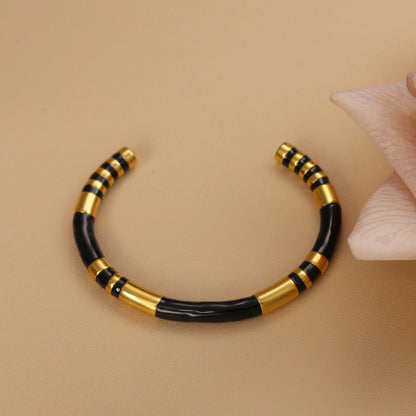 Waterproof High-end Enamel Open Retro Fashion Delicate Bangle Bracelet